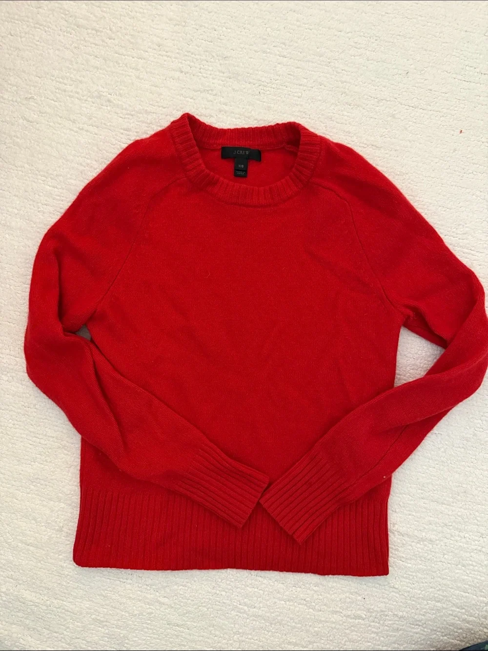 J. Crew Bright Red Crewneck Sweater